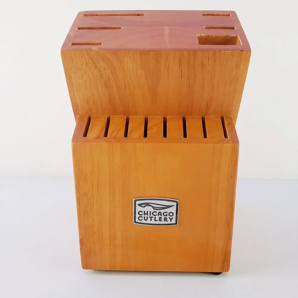Chicago Cutlery 14 Slot Knife Block Wood Countertop Kitchen Storage